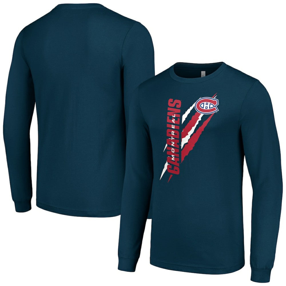 Montreal Canadiens Starter Color Scratch Long-Sleeve T-Shirt - Navy | NHL discount