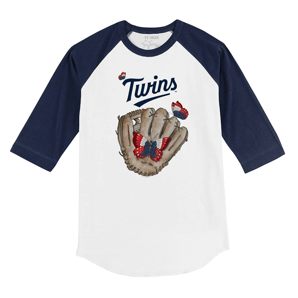 Minnesota Twins Tiny Turnip Youth Butterfly Glove 3/4-Sleeve Raglan T-Shirt for sale