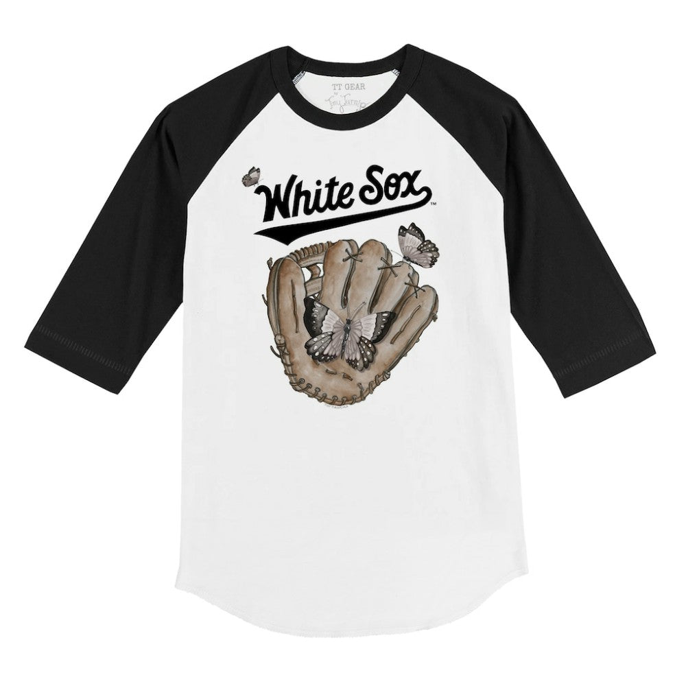 Chicago White Sox Tiny Turnip Youth Butterfly Glove 3/4-Sleeve Raglan T-Shirt Outlet