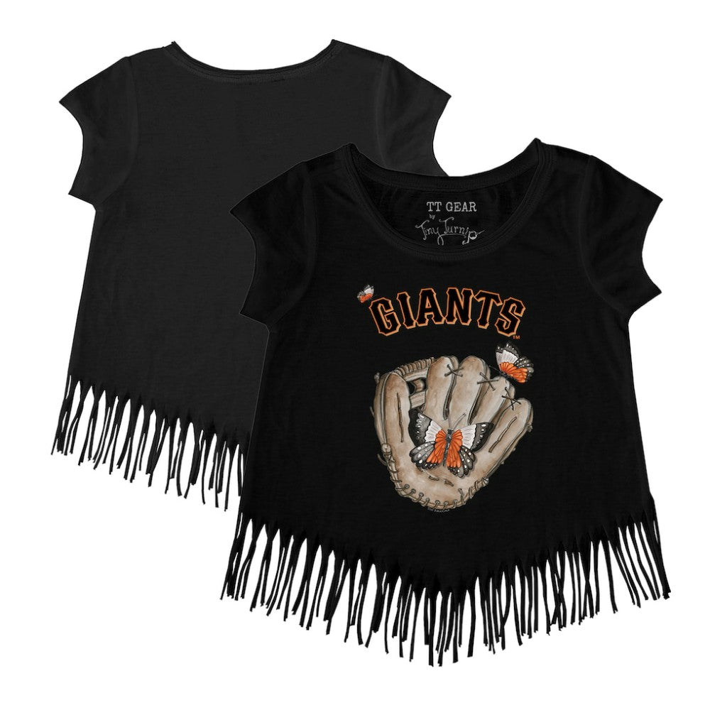 San Francisco Giants Tiny Turnip Girls Youth Butterfly Glove Fringe T-Shirt for sale