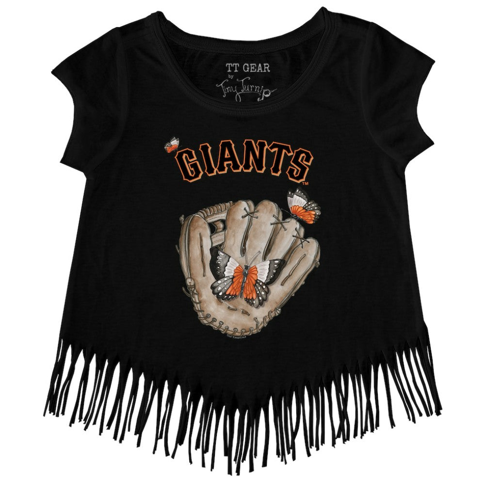San Francisco Giants Tiny Turnip Girls Youth Butterfly Glove Fringe T-Shirt for sale