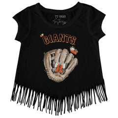 San Francisco Giants Tiny Turnip Girls Youth Butterfly Glove Fringe T-Shirt for sale