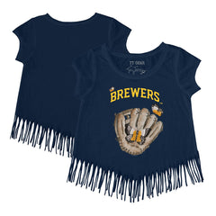Milwaukee Brewers Tiny Turnip Girls Youth Butterfly Glove Fringe T-Shirt Online