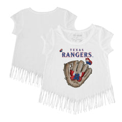 Texas Rangers Tiny Turnip Girls Youth Butterfly Glove Fringe T-Shirt for sale