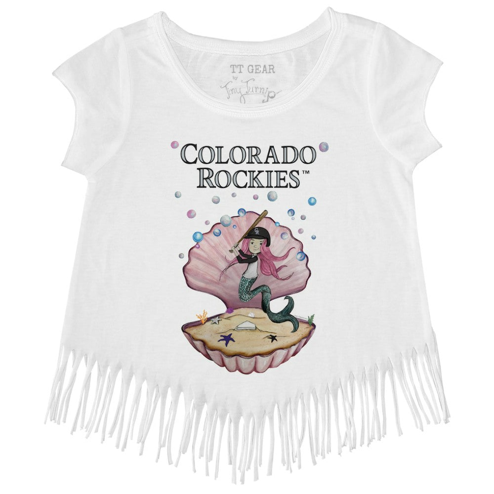 Colorado Rockies Tiny Turnip Girls Youth Mermaid Fringe T-Shirt Online