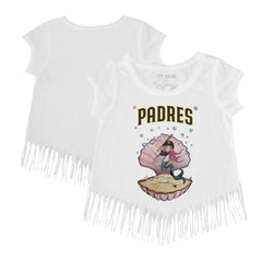 San Diego Padres Tiny Turnip Girls Youth Mermaid Fringe T-Shirt Online