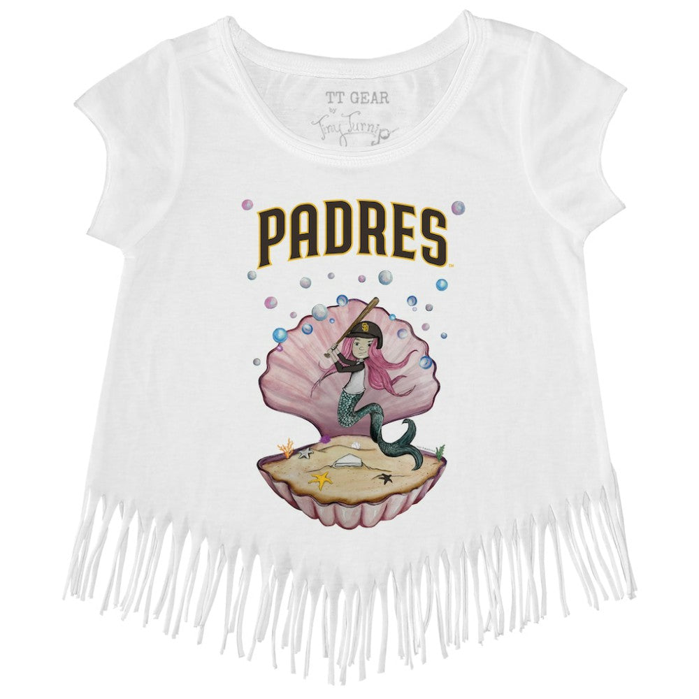 San Diego Padres Tiny Turnip Girls Youth Mermaid Fringe T-Shirt Online