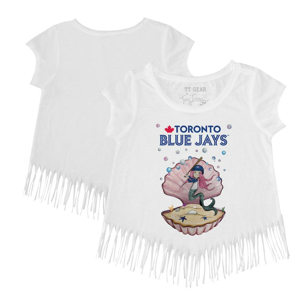 Toronto Blue Jays Tiny Turnip Girls Youth Mermaid Fringe T-Shirt Sale