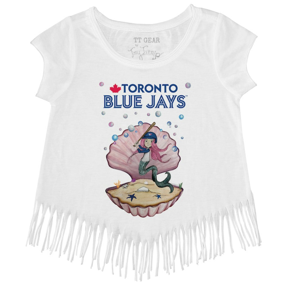 Toronto Blue Jays Tiny Turnip Girls Youth Mermaid Fringe T-Shirt Sale