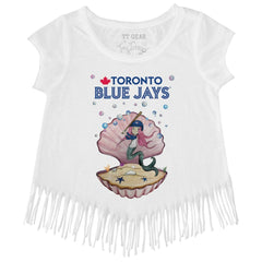 Toronto Blue Jays Tiny Turnip Girls Youth Mermaid Fringe T-Shirt Sale
