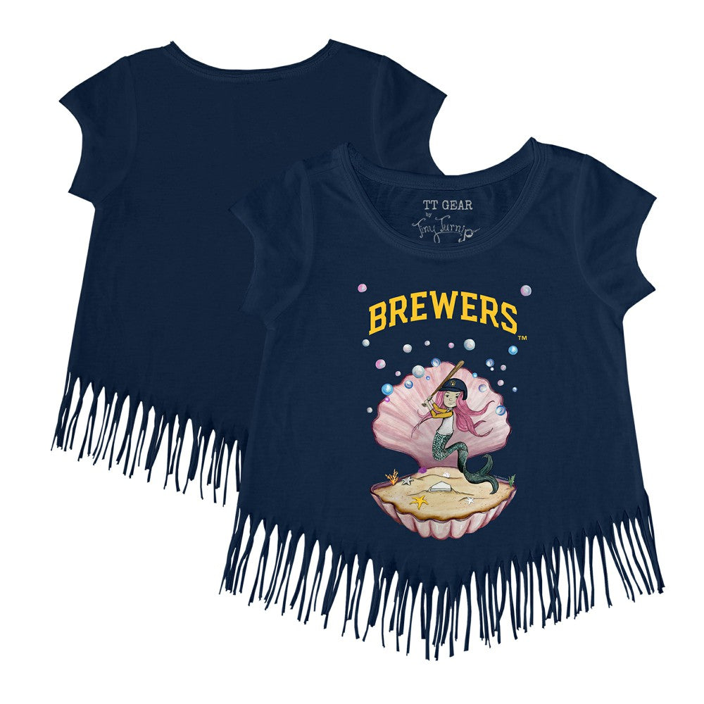 Milwaukee Brewers Tiny Turnip Girls Youth Mermaid Fringe T-Shirt Discount