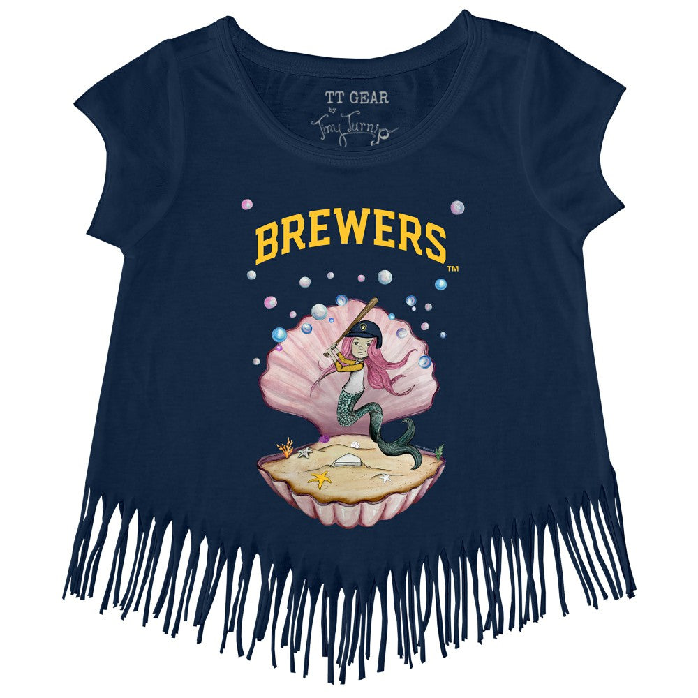 Milwaukee Brewers Tiny Turnip Girls Youth Mermaid Fringe T-Shirt Discount