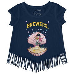 Milwaukee Brewers Tiny Turnip Girls Youth Mermaid Fringe T-Shirt Discount