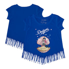 Los Angeles Dodgers Tiny Turnip Girls Youth Mermaid Fringe T-Shirt Sale