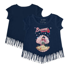 Atlanta Braves Tiny Turnip Girls Youth Mermaid Fringe T-Shirt Online