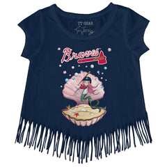 Atlanta Braves Tiny Turnip Girls Youth Mermaid Fringe T-Shirt Online
