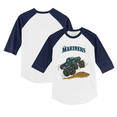 Seattle Mariners Tiny Turnip Youth Monster Truck 3/4-Sleeve Raglan T-Shirt Near Me