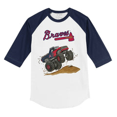 Atlanta Braves Tiny Turnip Youth Monster Truck 3/4-Sleeve Raglan T-Shirt Outlet