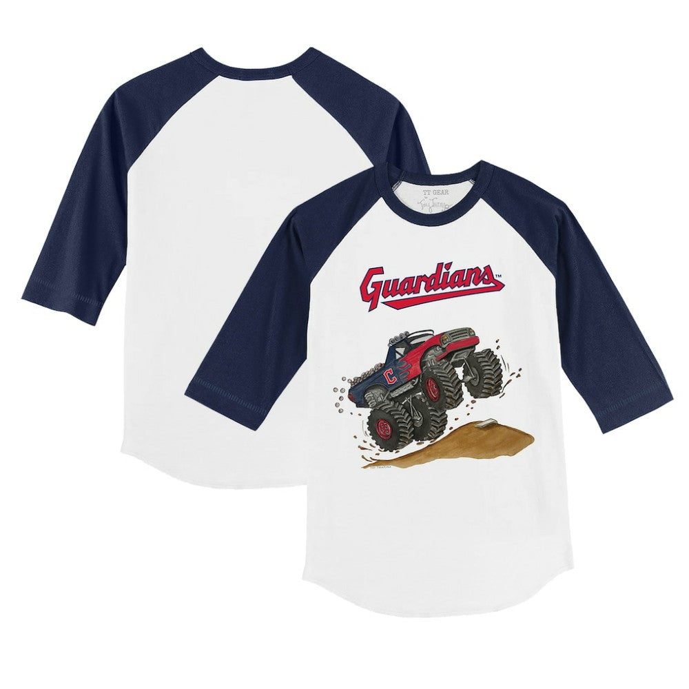 Cleveland Guardians Tiny Turnip Youth Monster Truck 3/4-Sleeve Raglan T-Shirt Online