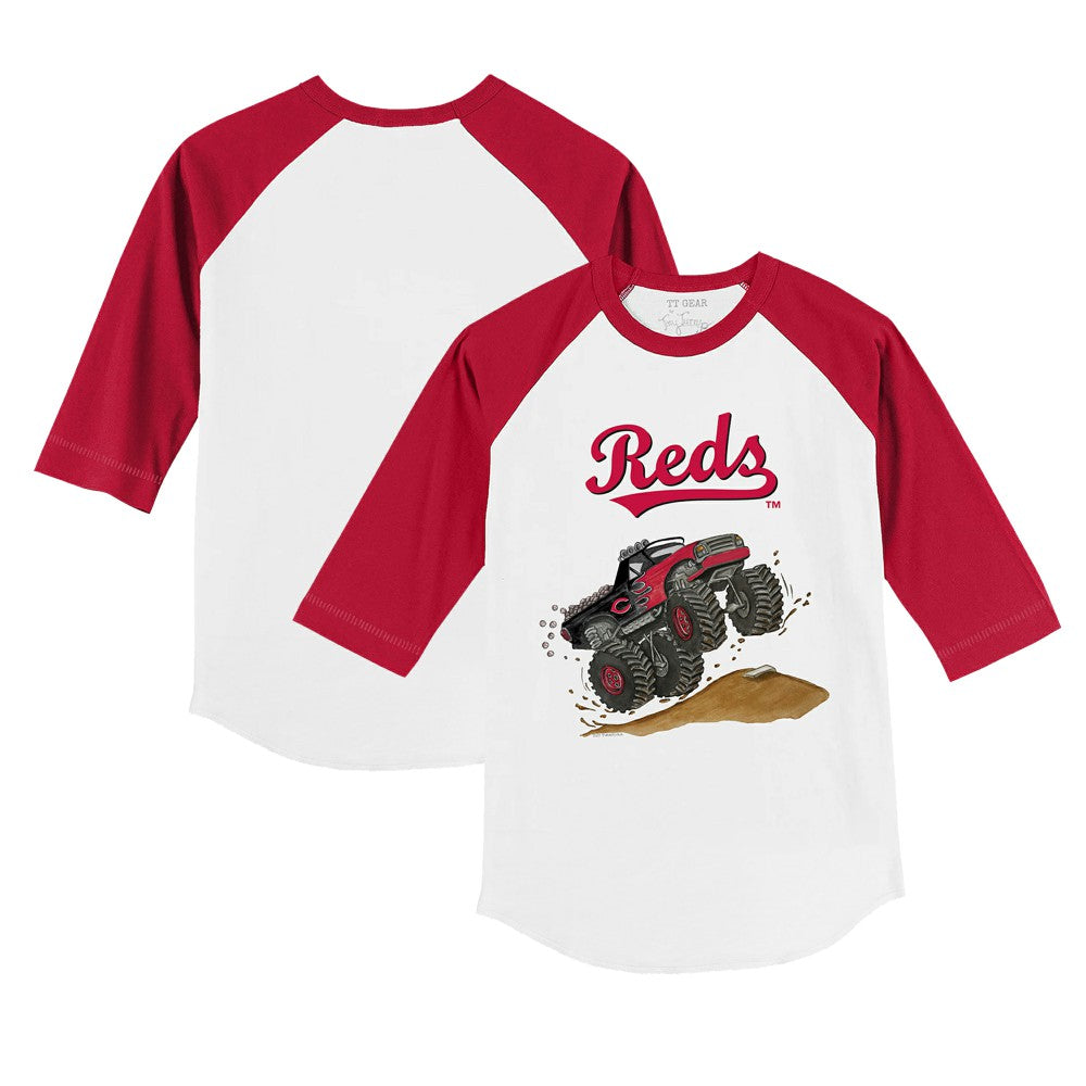 Cincinnati Reds Tiny Turnip Youth Monster Truck 3/4-Sleeve Raglan T-Shirt Near Me