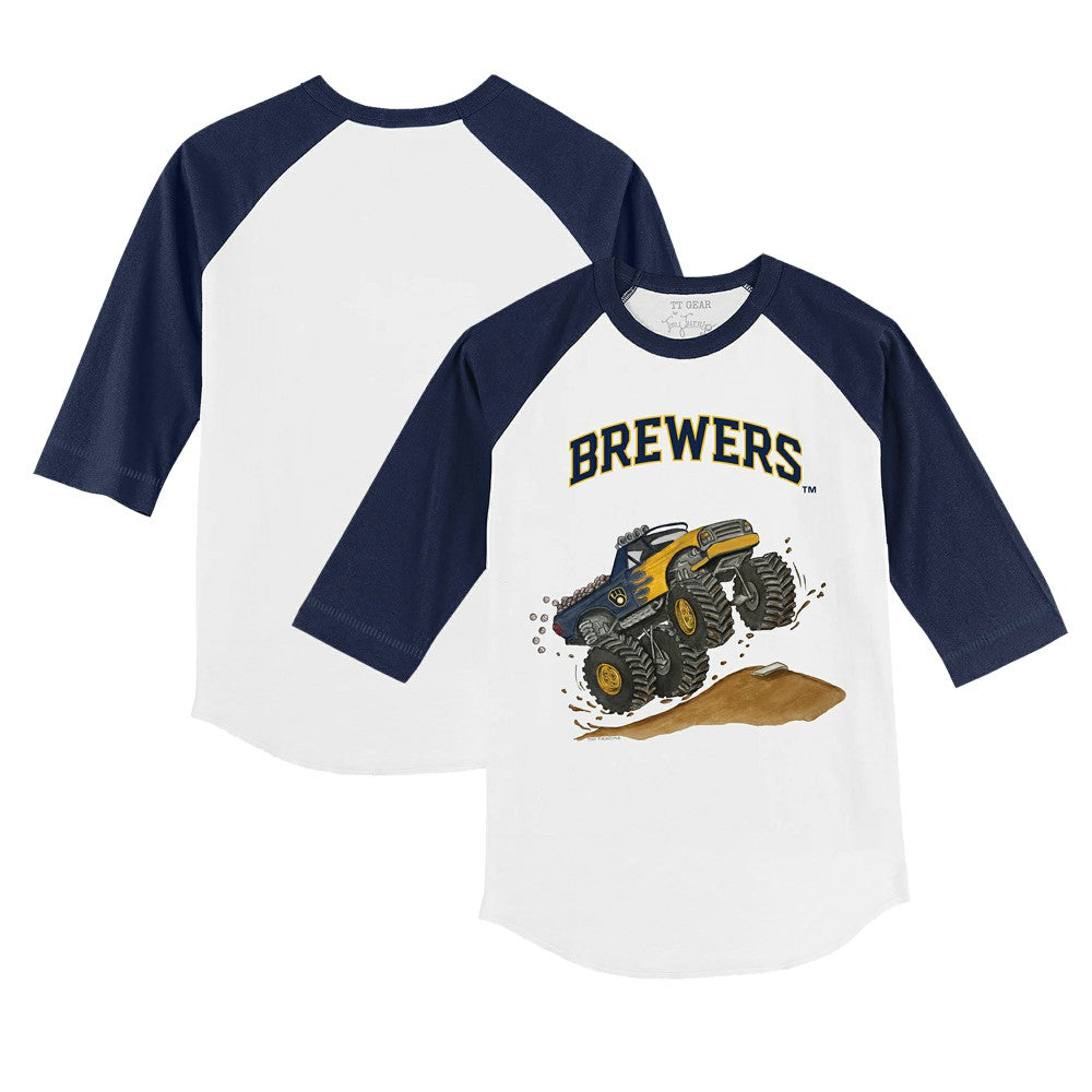 Milwaukee Brewers Tiny Turnip Youth Monster Truck 3/4-Sleeve Raglan T-Shirt Online