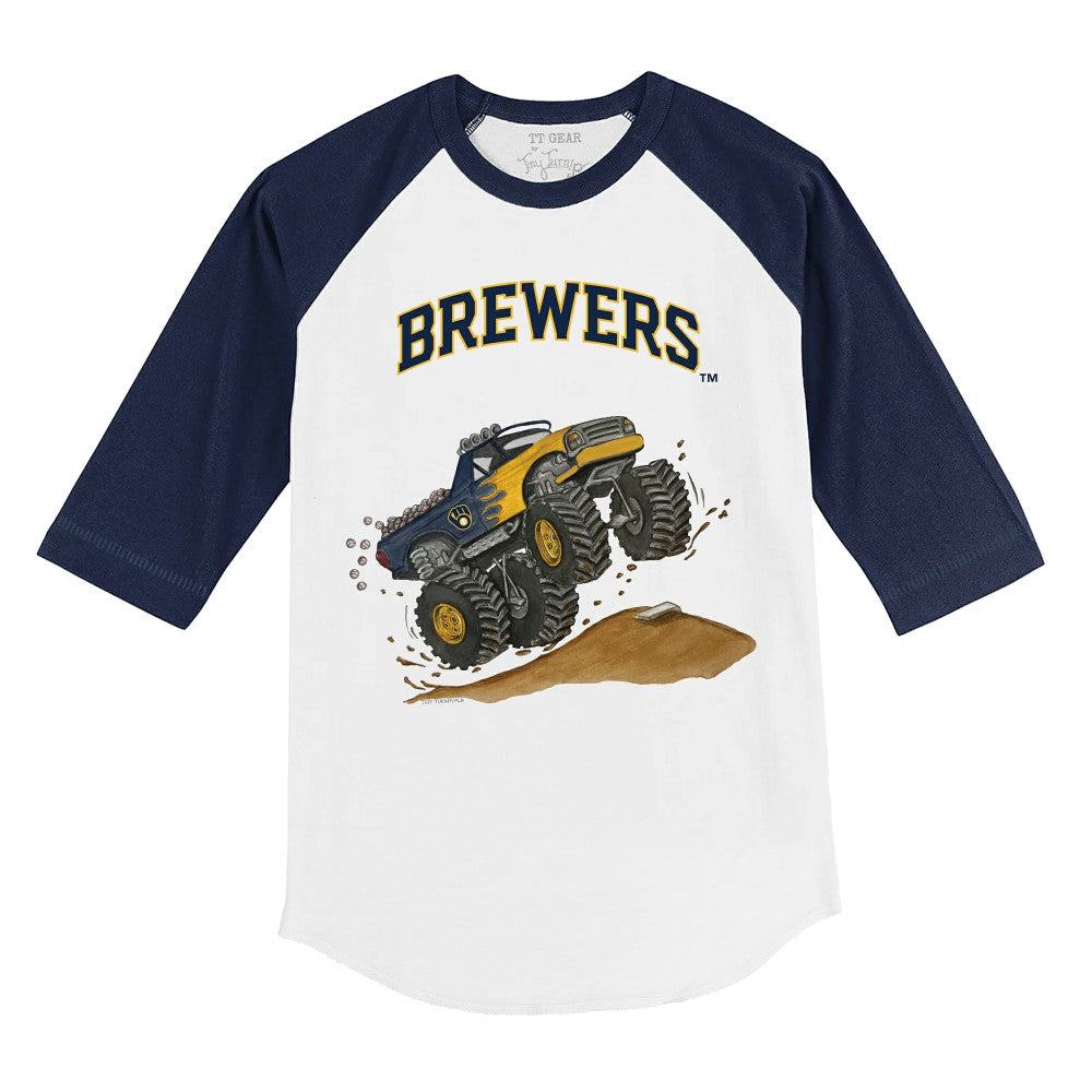 Milwaukee Brewers Tiny Turnip Youth Monster Truck 3/4-Sleeve Raglan T-Shirt Online