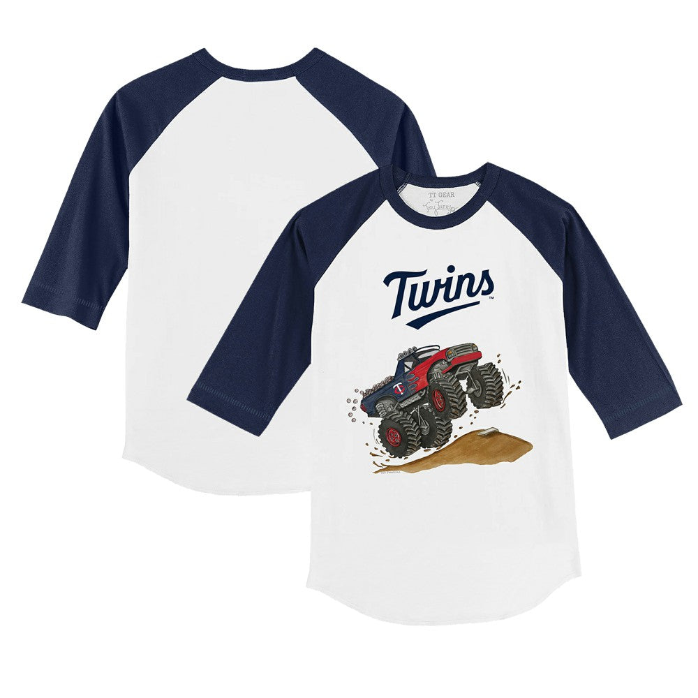 Minnesota Twins Tiny Turnip Youth Monster Truck 3/4-Sleeve Raglan T-Shirt Discount