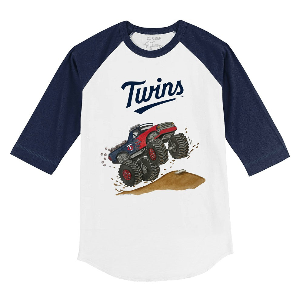 Minnesota Twins Tiny Turnip Youth Monster Truck 3/4-Sleeve Raglan T-Shirt Discount