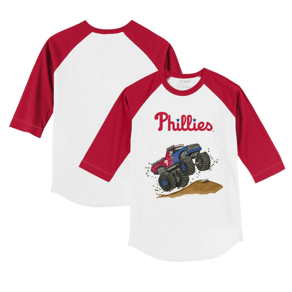 Philadelphia Phillies Tiny Turnip Youth Monster Truck 3/4-Sleeve Raglan T-Shirt Near Me
