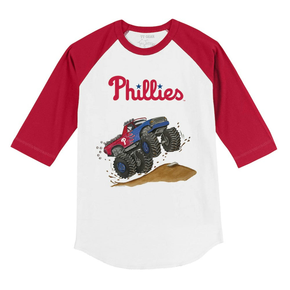 Philadelphia Phillies Tiny Turnip Youth Monster Truck 3/4-Sleeve Raglan T-Shirt Near Me