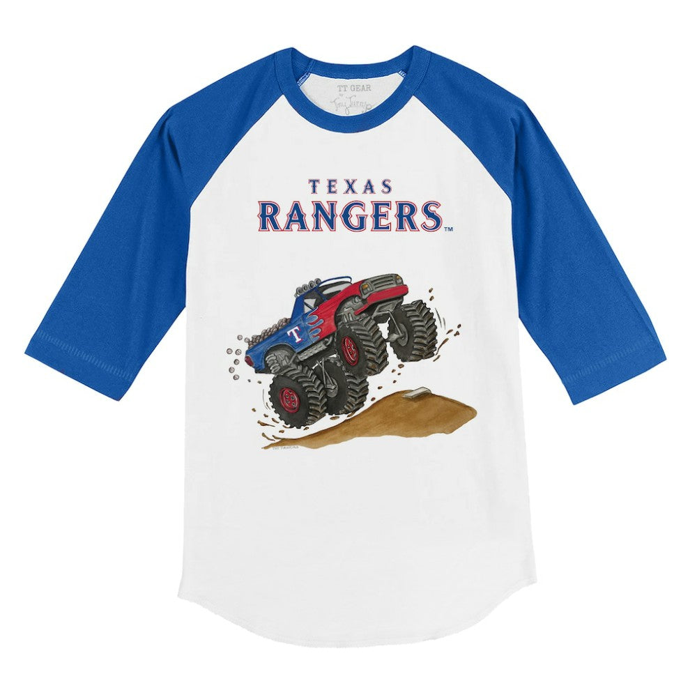 Texas Rangers Tiny Turnip Youth Monster Truck 3/4-Sleeve Raglan T-Shirt Discount