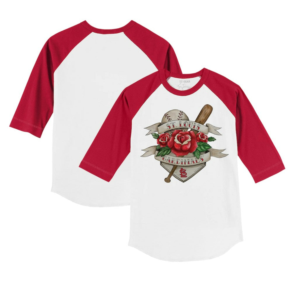 St. Louis Cardinals Tiny Turnip Youth Tattoo Rose 3/4-Sleeve Raglan T-Shirt Online