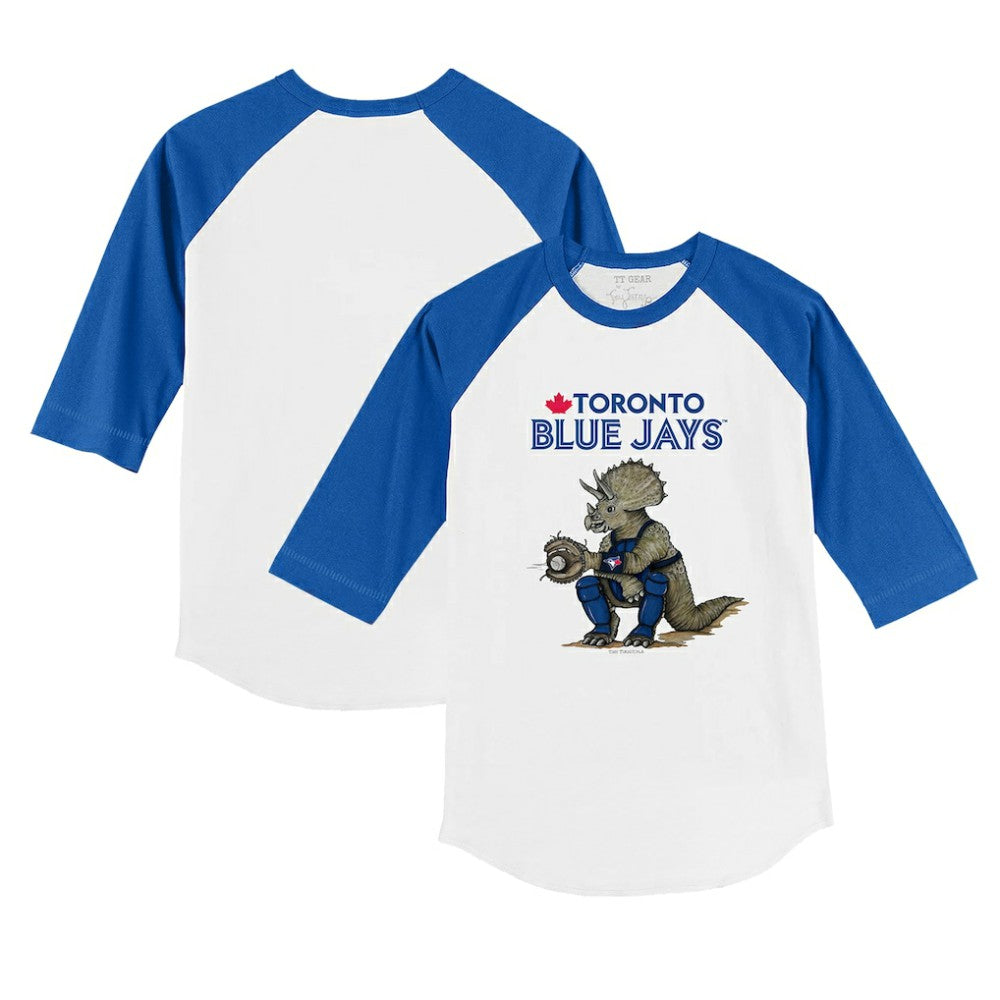 Toronto Blue Jays Tiny Turnip Youth Triceratops 3/4-Sleeve Raglan T-Shirt Outlet