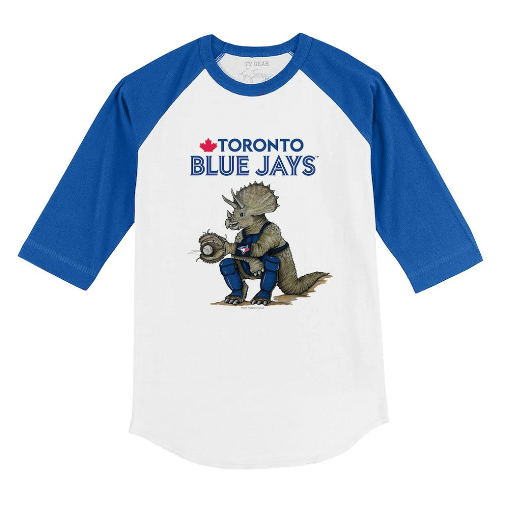 Toronto Blue Jays Tiny Turnip Youth Triceratops 3/4-Sleeve Raglan T-Shirt Outlet