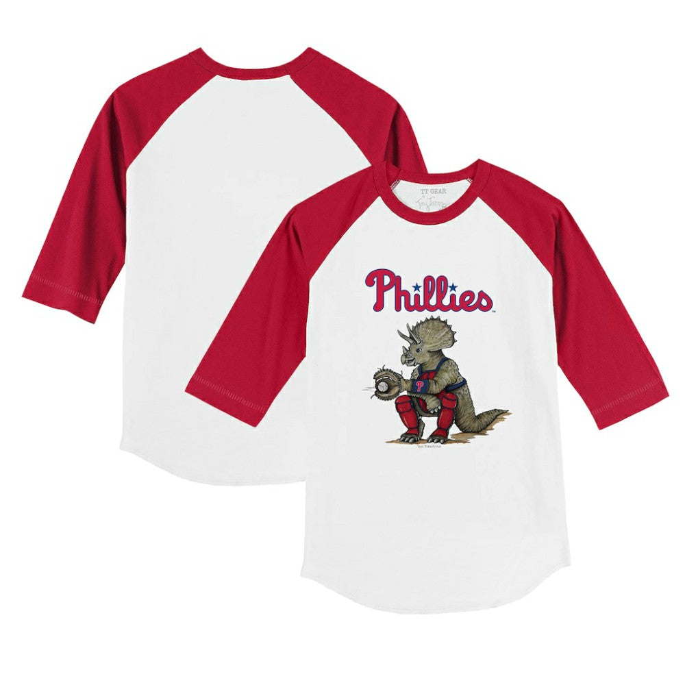 Philadelphia Phillies Tiny Turnip Youth Triceratops 3/4-Sleeve Raglan T-Shirt Outlet
