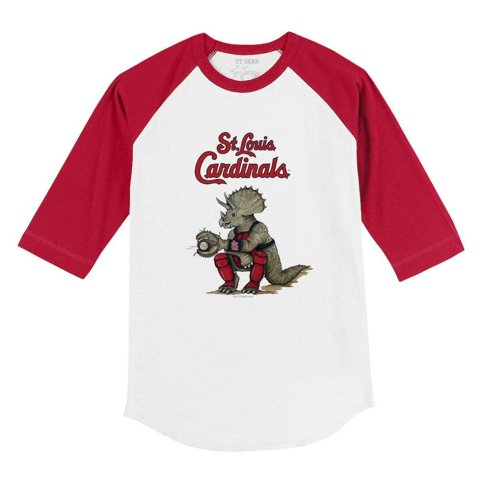 St. Louis Cardinals Tiny Turnip Youth Triceratops 3/4-Sleeve Raglan T-Shirt for sale