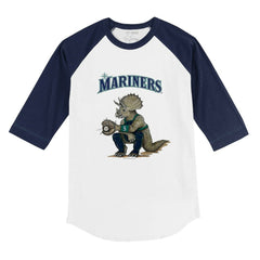 Seattle Mariners Tiny Turnip Youth Triceratops 3/4-Sleeve Raglan T-Shirt Outlet