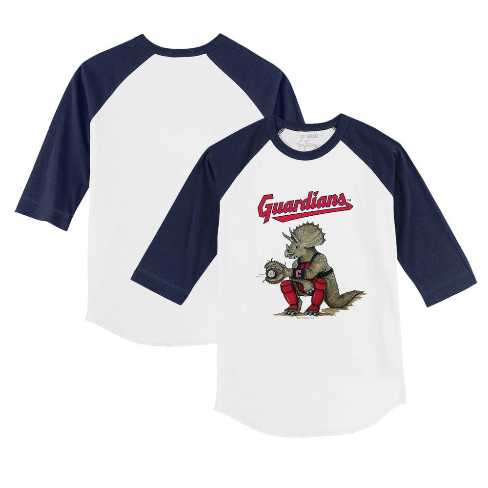 Cleveland Guardians Tiny Turnip Youth Triceratops 3/4-Sleeve Raglan T-Shirt Sale