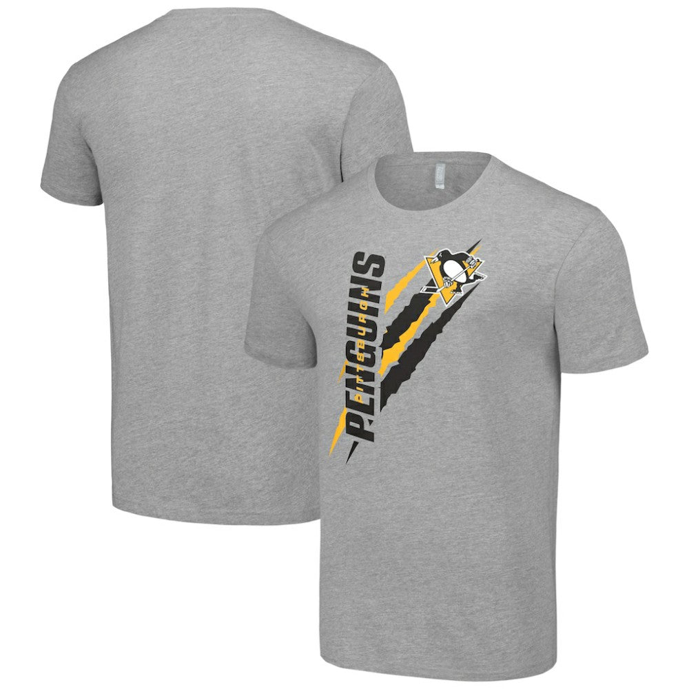 Pittsburgh Penguins Starter Color Scratch T-Shirt - Heather Gray | NHL Lifestyle