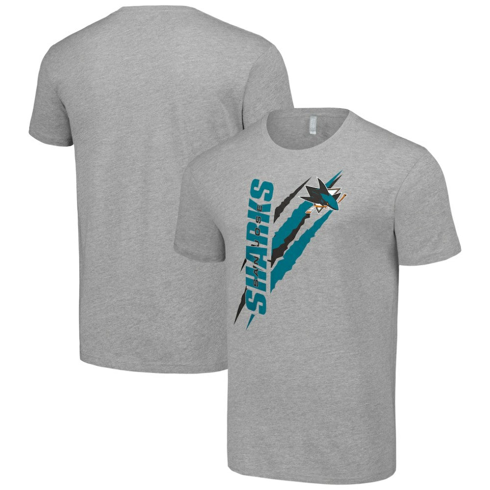 San Jose Sharks Starter Color Scratch T-Shirt - Heather Gray | NHL on sale