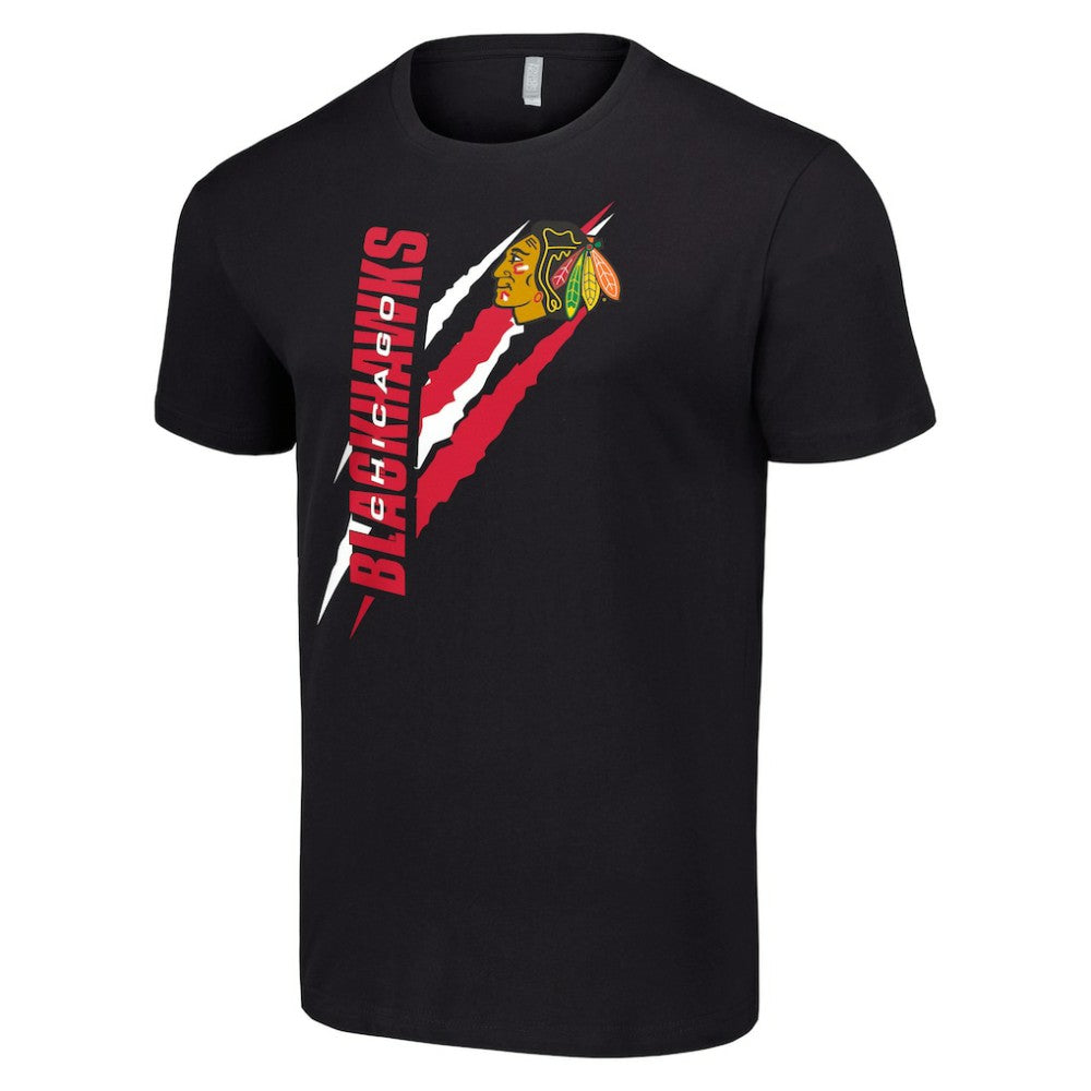 Chicago Blackhawks Starter Color Scratch T-Shirt - Black | NHL Lifestyle