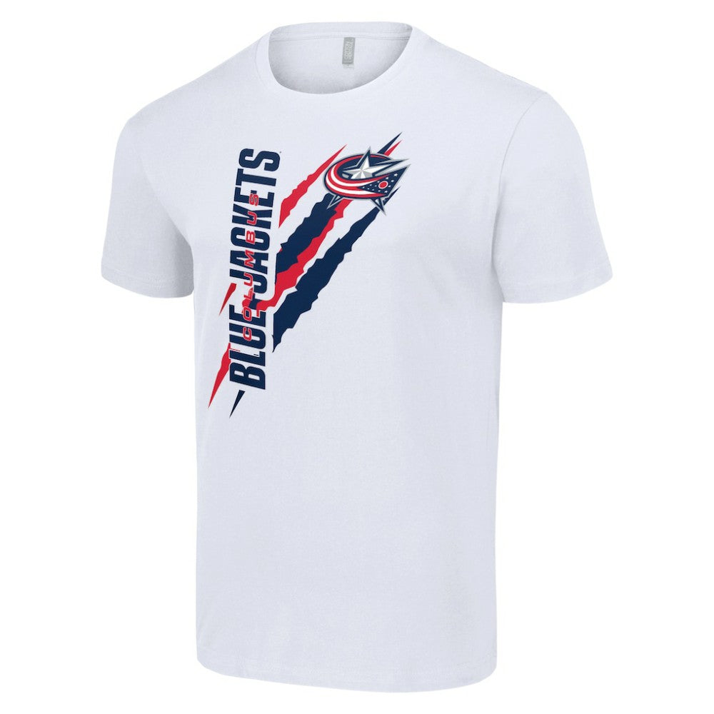 Columbus Blue Jackets Starter Color Scratch T-Shirt - White | NHL Clearance