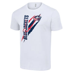 Columbus Blue Jackets Starter Color Scratch T-Shirt - White | NHL Clearance