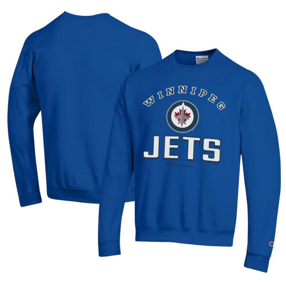 Winnipeg Jets Champion Eco Powerblend Crewneck Sweatshirt - Royal | NHL Clearance