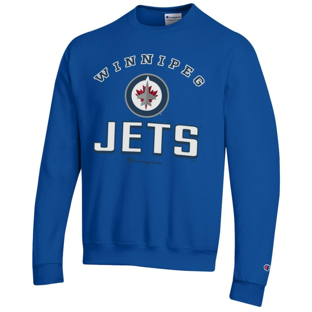 Winnipeg Jets Champion Eco Powerblend Crewneck Sweatshirt - Royal | NHL Clearance