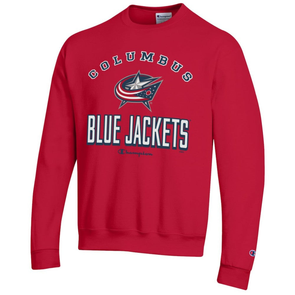 Columbus Blue Jackets Champion Eco Powerblend Crewneck Sweatshirt - Red | NHL on sale