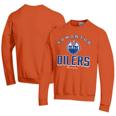 Edmonton Oilers Champion Eco Powerblend Crewneck Sweatshirt - Orange | NHL Lifestyle