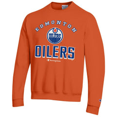 Edmonton Oilers Champion Eco Powerblend Crewneck Sweatshirt - Orange | NHL Lifestyle