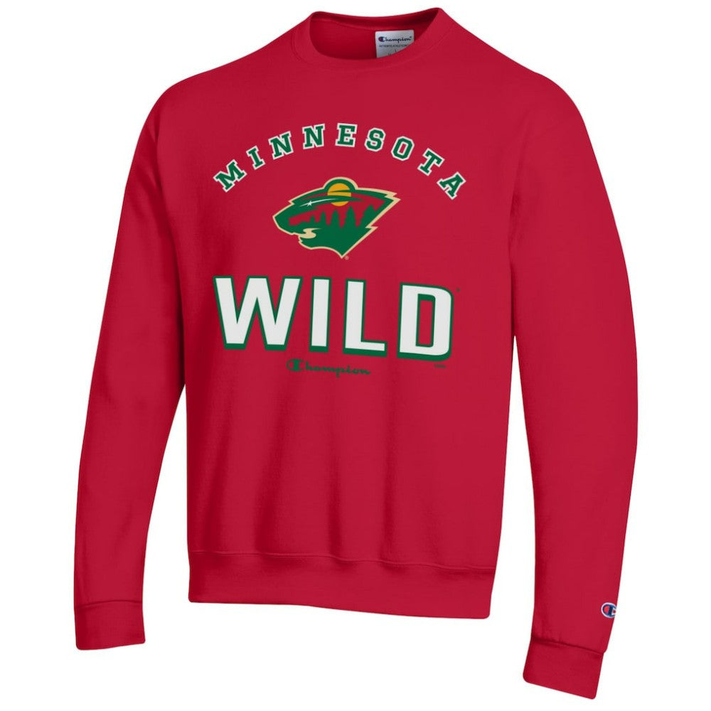 Minnesota Wild Champion Eco Powerblend Crewneck Sweatshirt - Red | NHL discount