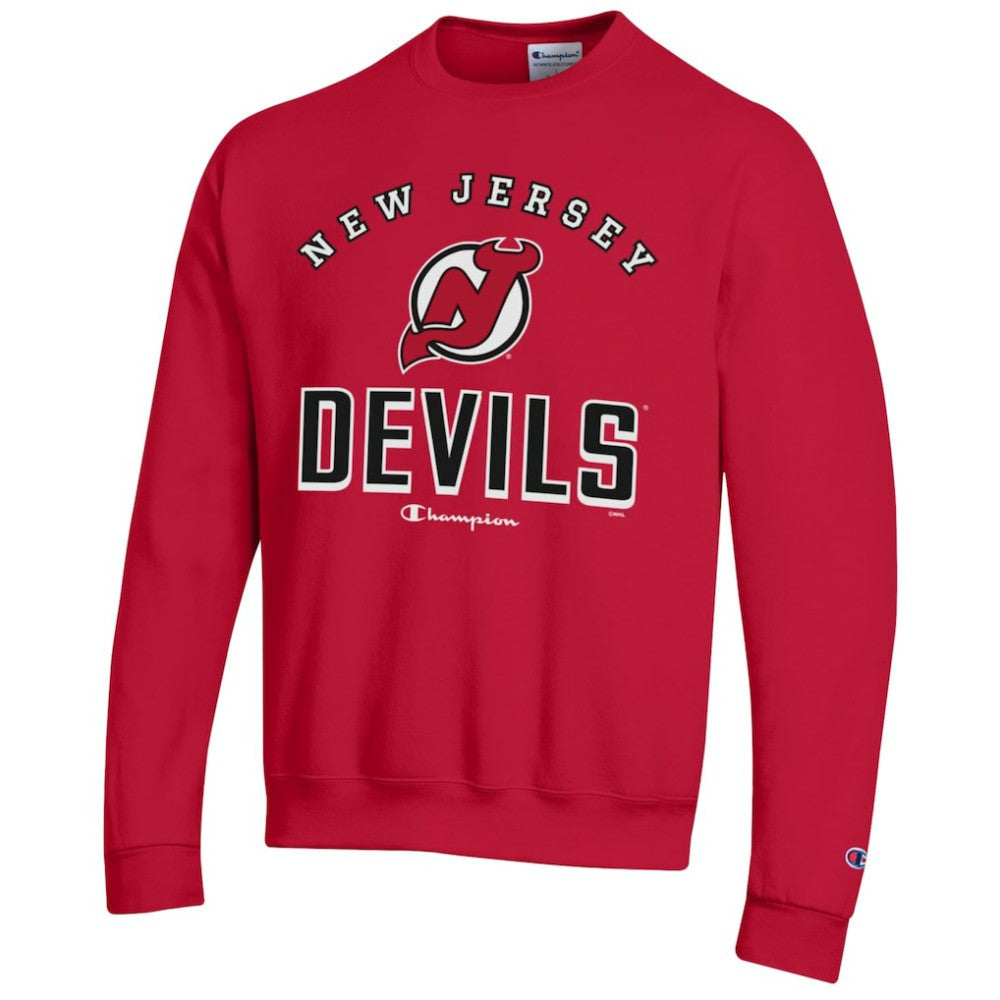 New Jersey Devils Champion Eco Powerblend Crewneck Sweatshirt - Red | NHL on sale